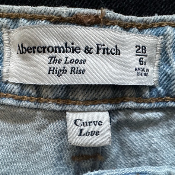 NEW Abercrombie & Fitch 90s The Loose Wide Leg High Rise Light Blue 28 Short - Picture 4 of 12